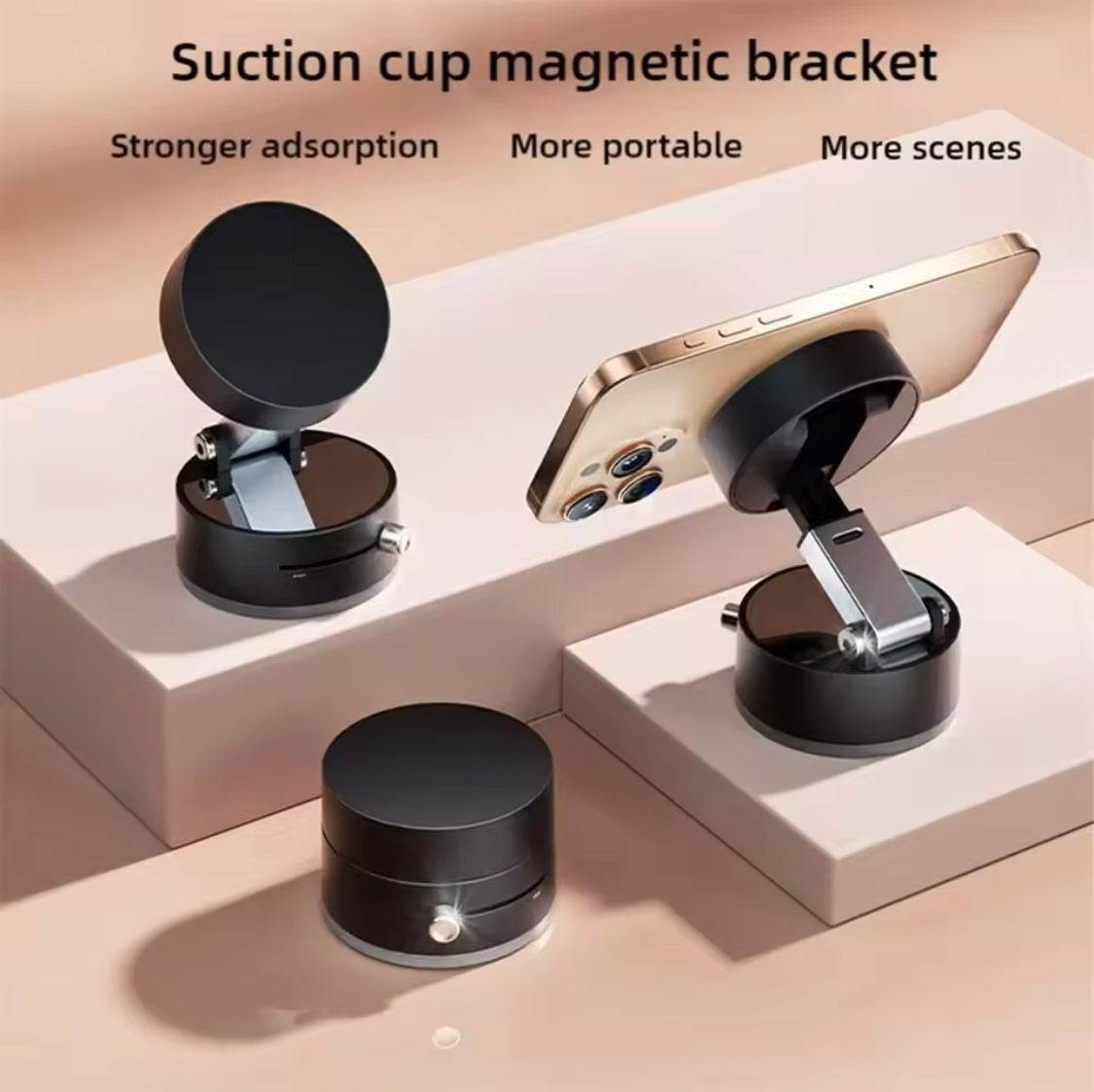Universal Vacuum Magnetic Car Phone Holder, Dashboard Magnet Foldable Mobile Stand, Car Magnetic Phone Holder