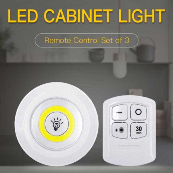 3 Pec Tap LED Light With Remote Control Cell Operated